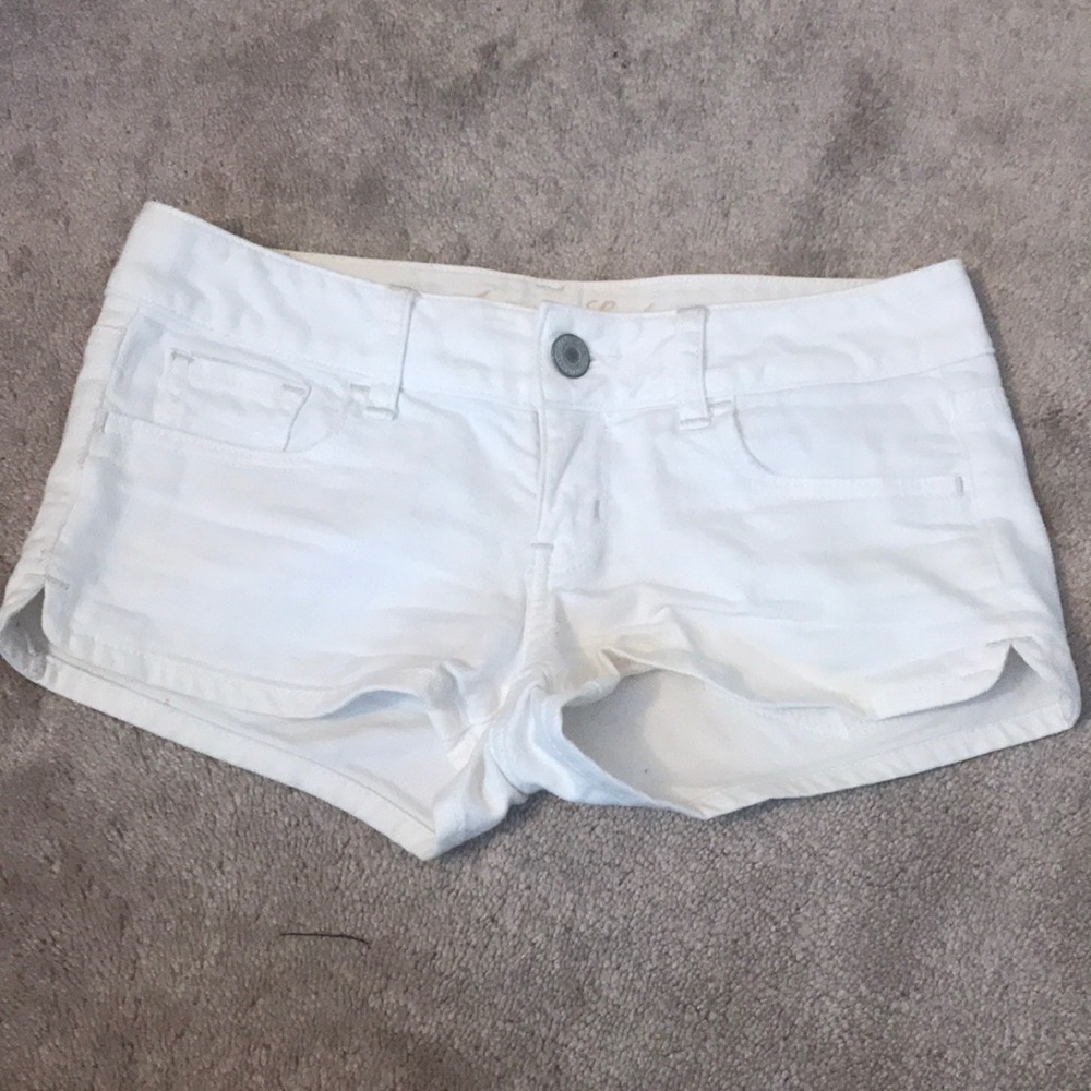 AEO white jean shorts